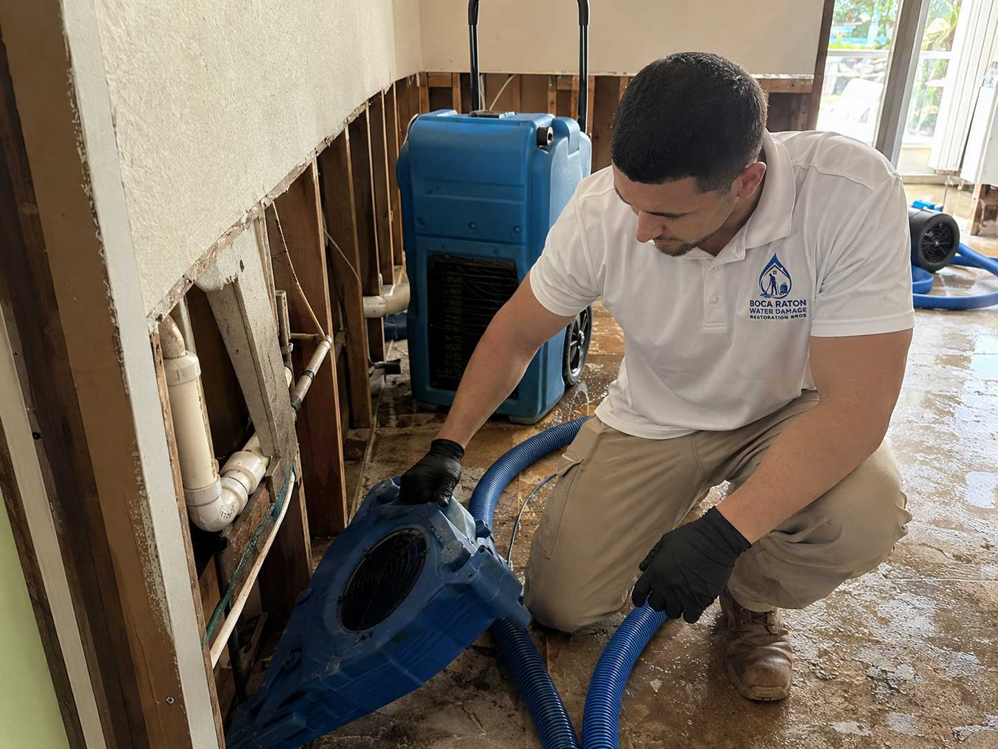 Kitchen water damage cleanup